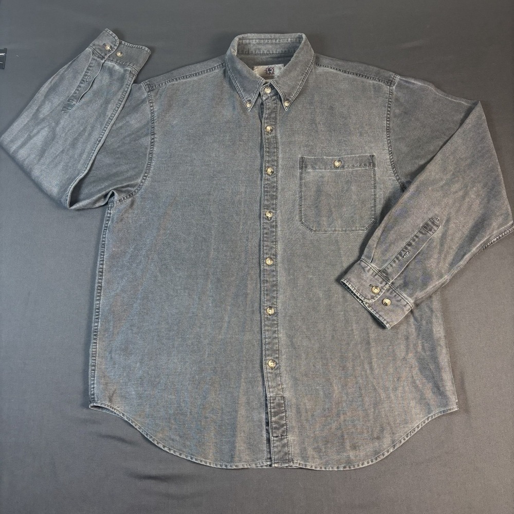 The Territory Ahead Silk Cotton Blend Long Sleeve Shirt Vintage Size Large Mens